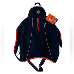 NWT Black doggy dog jacket, soft shell with fleece, reflective coat